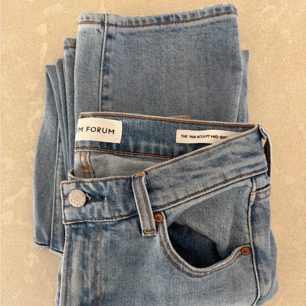 Denim Forum Women's Light Blue Straight Leg Jeans